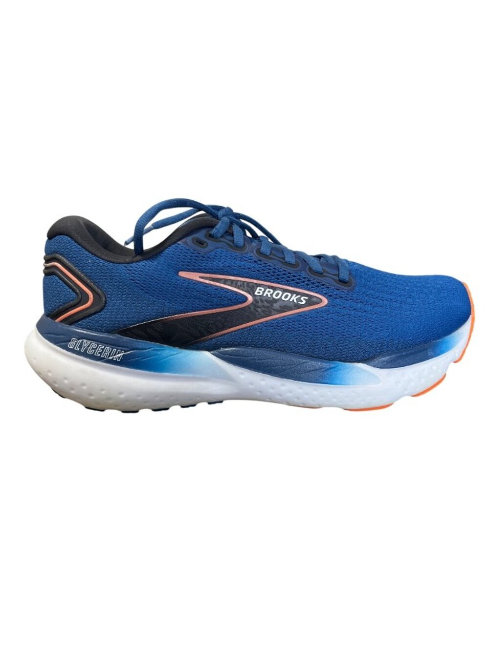 Brooks Glycerin 21 Mens Size 9 Running Shoes Blue Orange 1104191D474